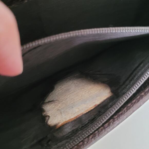 GUCCI GG Guccissima Logo Canvas Leather Wallet Long Bifold Brown Fair Vintage - Picture 7 of 11